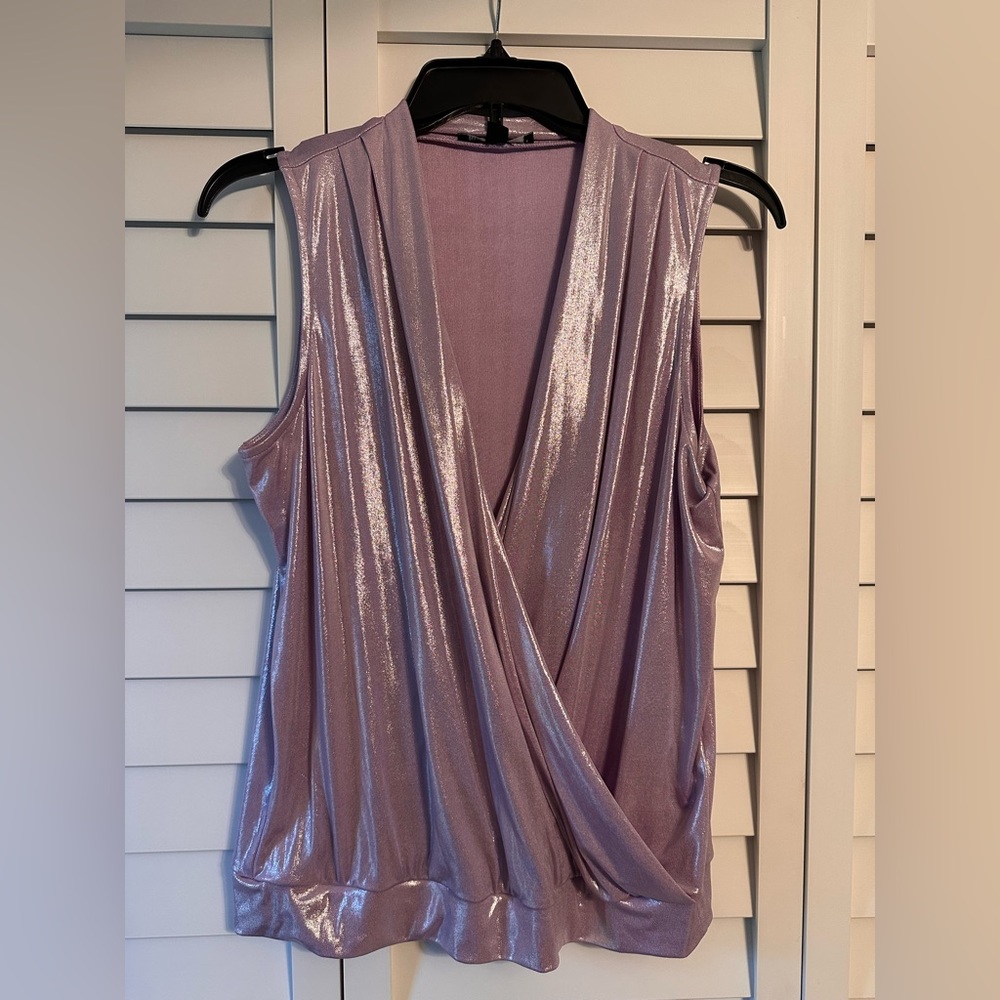 INC International Concepts Shimmering Lilac Blouse
